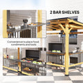 13' x 6' Wooden BBQ Grill Gazebo, Outdoor Hardtop Grill Gazebo with Metal Roof, 2 Bar Shelves and 6 Hooks, Natural - Morderncharm store