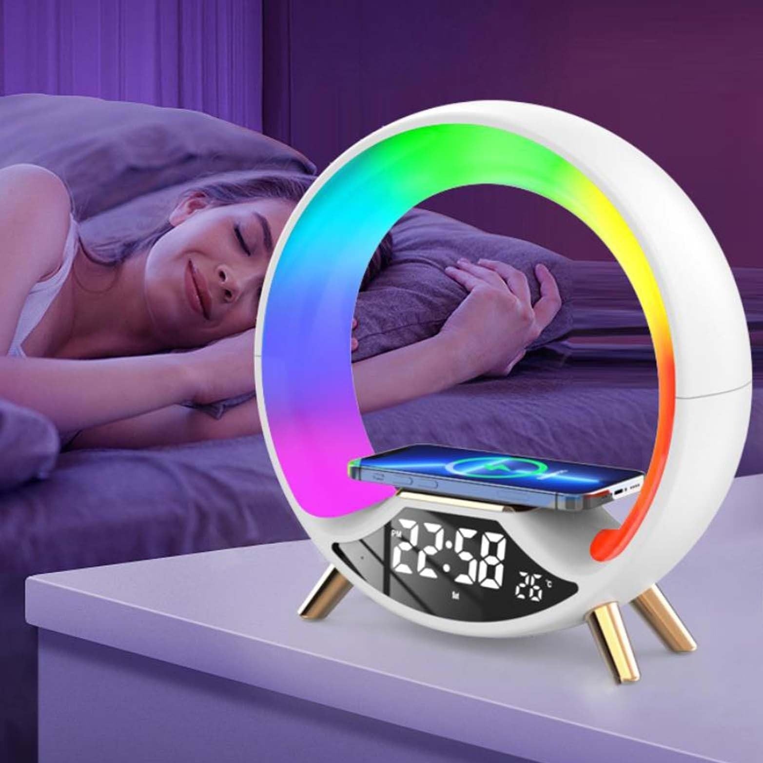O Light Three In One Wireless Charging Multifunctional Bluetooth Speaker Night Light null