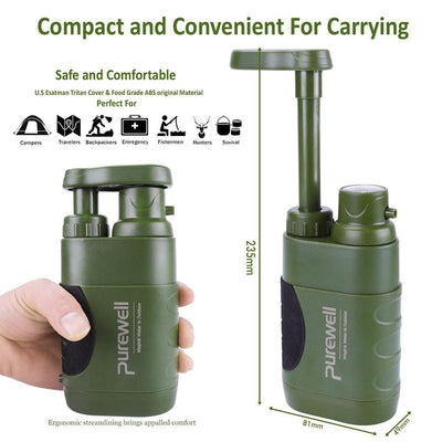Multistage Outdoor Water Purifier for Emergency Camping Wilderness Survival null