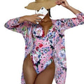 Women's Floral Tight Bikini Three-piece Suit null