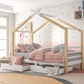 Modern Montessori House Bed with Underbed Storage Drawers - Morderncharm store