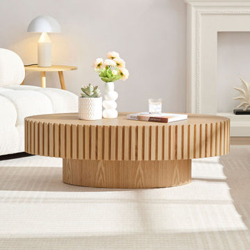 Modern Fluted Round Coffee Table - Morderncharm store