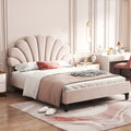 Art Deco Scalloped Velvet Shell Bed - Morderncharm store
