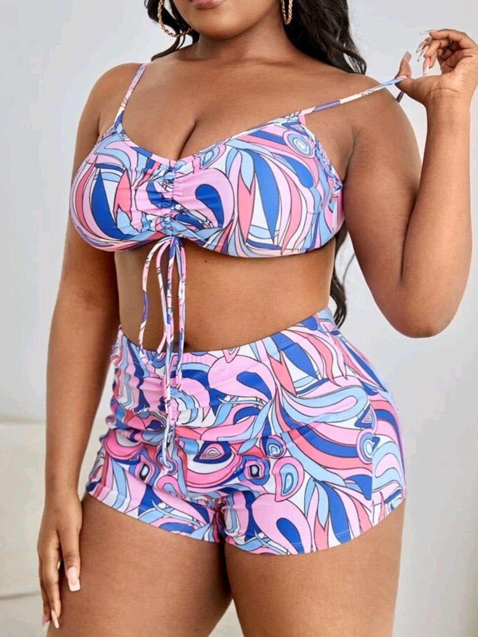 Women's Floral Swimsuit Bikini Three-piece Set null