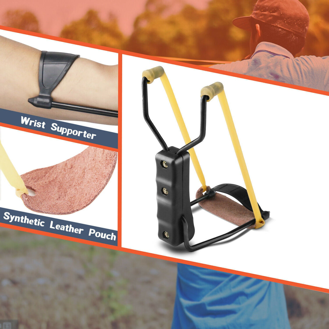 Compact Folding Slingshot  Catapult For Hunting Outdoor Sport Games null