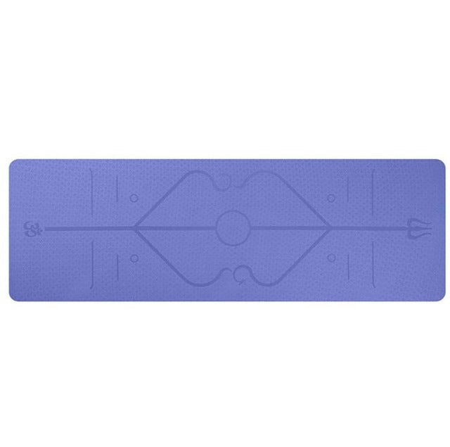 Non Slip TPE Yoga Mat Position Line Beginner null
