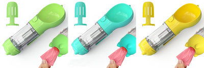 Pet Water Bottle Feeder Bowl Garbage Bag Storage Portable Pet Outdoor Travel 3 In 1 Dog Water Bottle null