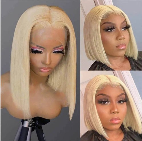 613 Blonde Bob Wig Short Straight Human Hair Wigs For Women null