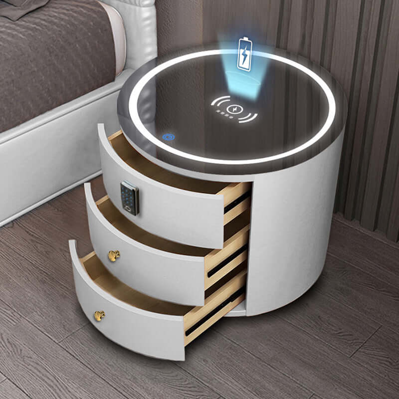 Round Bedside Table Intelligent Multi-function Audio Cabinet null