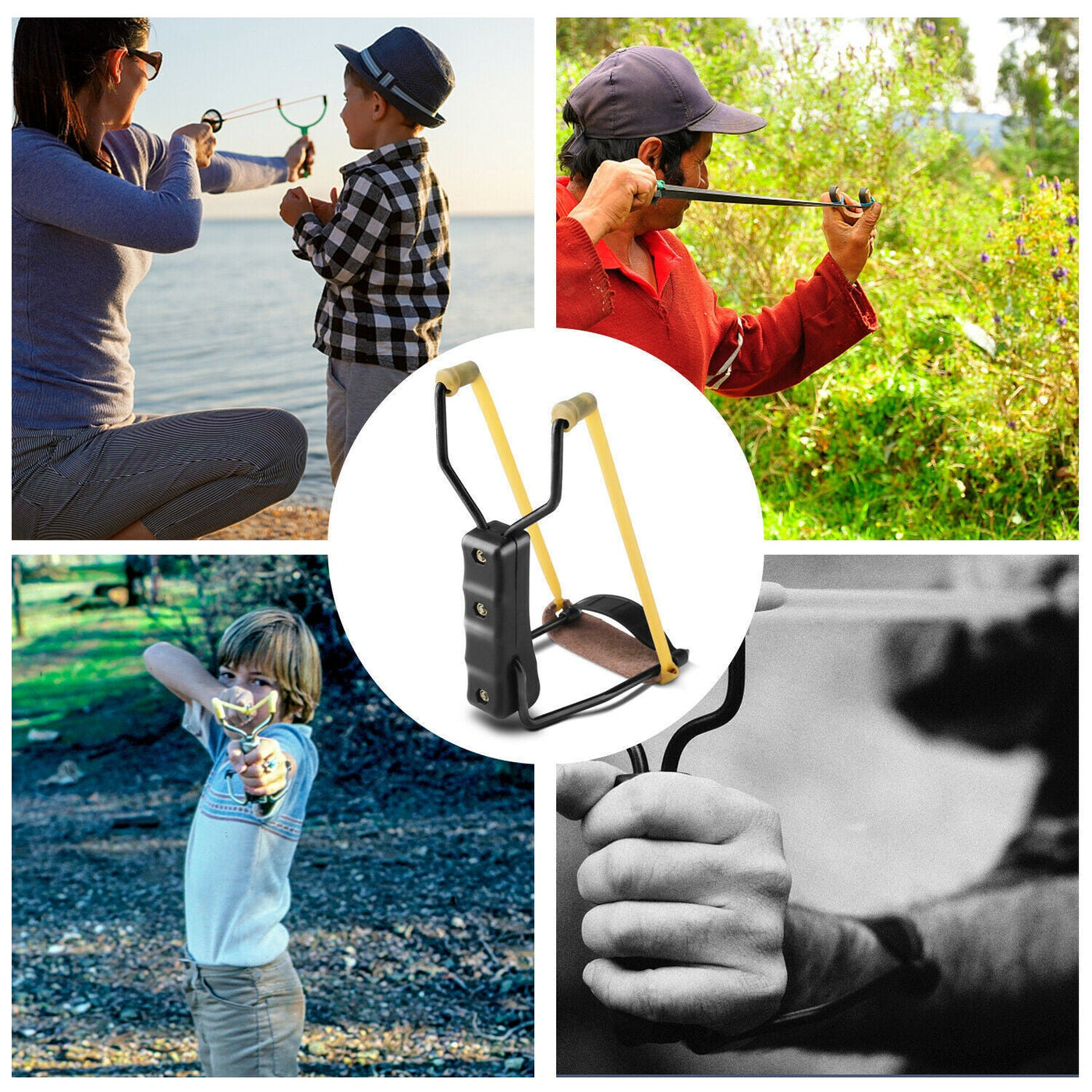 Compact Folding Slingshot  Catapult For Hunting Outdoor Sport Games null