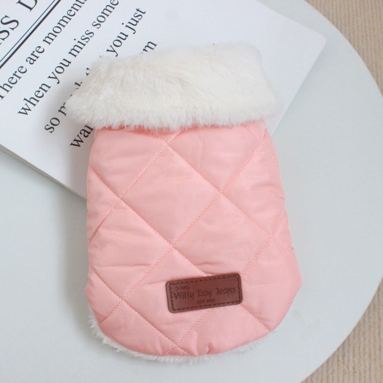 Dog Clothes Autumn And Winter Clothing Thickened Warm Cotton Coat null