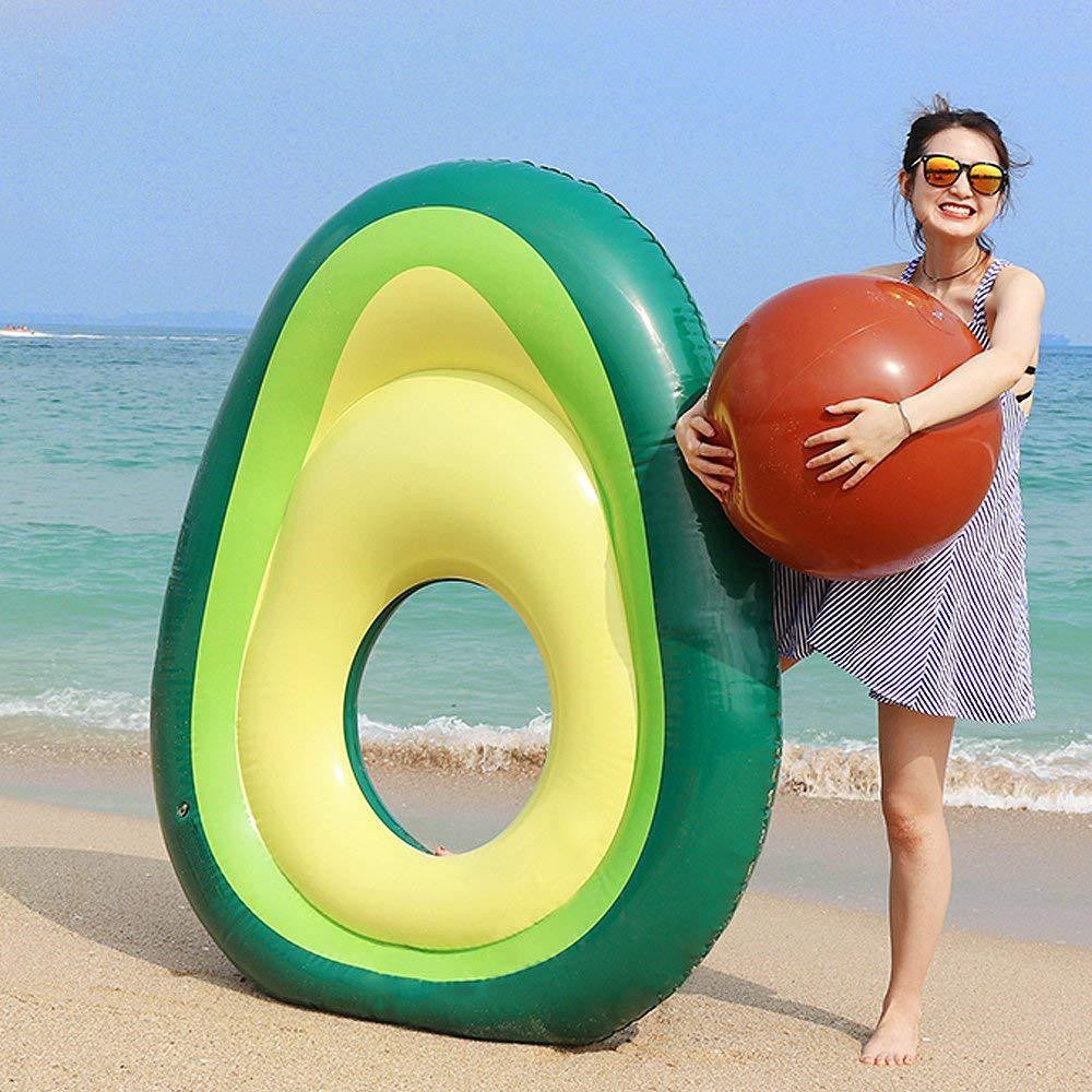 Inflatable Giant Avocado Pool Float Pool Swimming Float Swimming Ring Pool Circle Party  Buoy Toy null