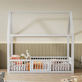 Montessori Floor House Bed with Safety Gate & Guardrails - Morderncharm store