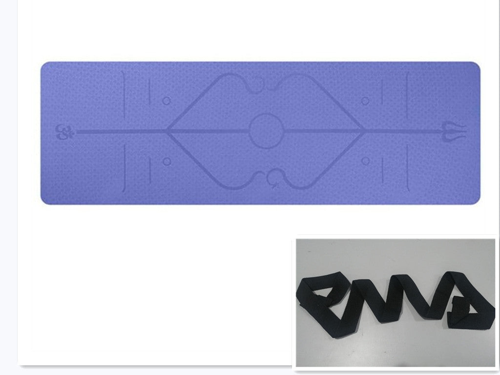 Non Slip TPE Yoga Mat Position Line Beginner null