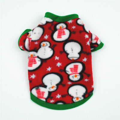 Dog Christmas Clothing Optional Classic Pattern Christmas Hat Ginger Cake Autumn And Winter Pullover Fluffy Jacket Warm Hoodie null