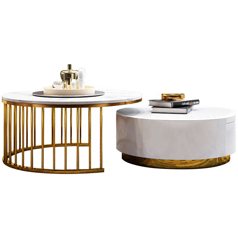 Fashion Net Red Marble Round Coffee Table null