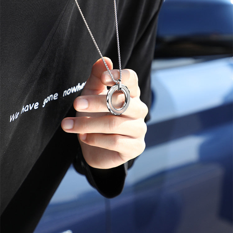 Men's tungsten gold necklace with fashion hip hop style jewelry, featuring a sleek, shiny finish and modern design.