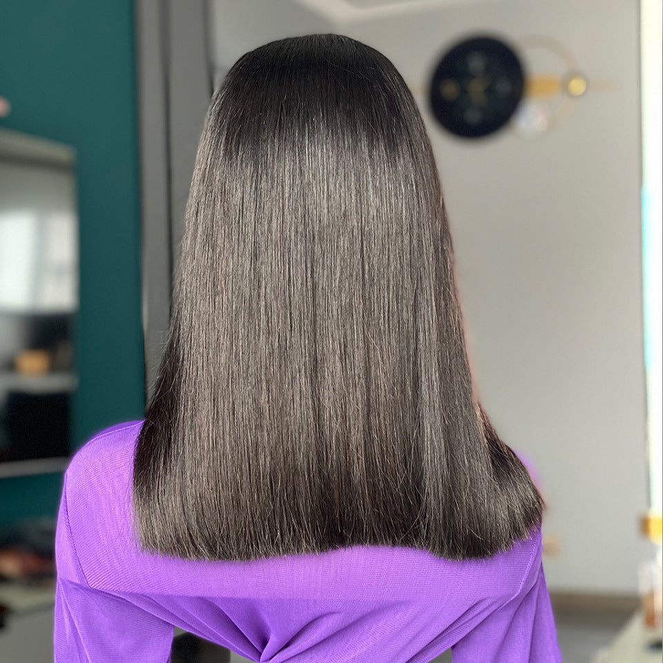 Double Drawn Bone Straight Human Hair Wigs null
