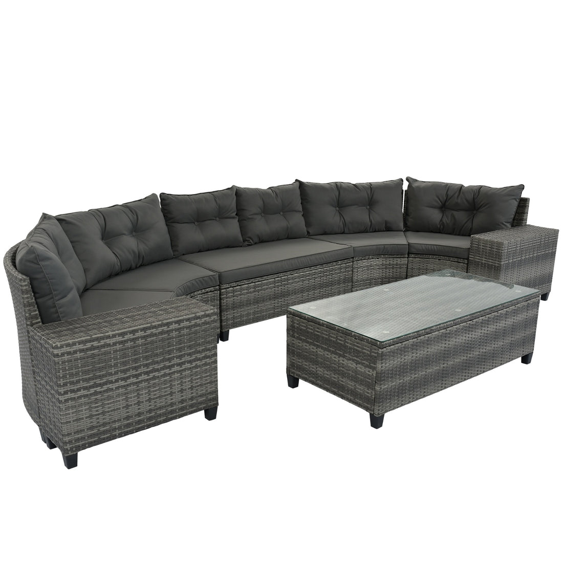 7-Piece Outdoor Wicker Sectional Sofa Set