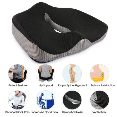 Coccyx Orthopedic Comfortable Memory Foam Chair Car Seat Cushion for Lower Back Tailbone Medical Hemorrhoids Cushion Almofadas null