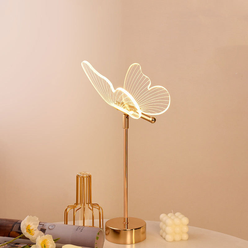 Flowers Decorated Table Lamp Bedroom Ins Warm null