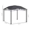 10' x 10' outdoor soft top patio gazebo with geometric roof, featuring fabric canopy and sturdy frame for outdoor shade.