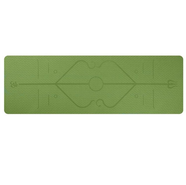 Non Slip TPE Yoga Mat Position Line Beginner null