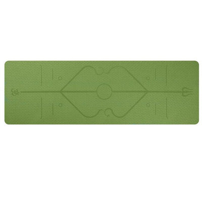 Non Slip TPE Yoga Mat Position Line Beginner null