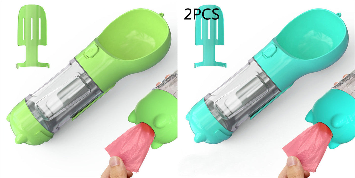 Pet Water Bottle Feeder Bowl Garbage Bag Storage Portable Pet Outdoor Travel 3 In 1 Dog Water Bottle null