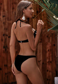 Bikini gathered four-leaf clover underwire swimsuit null