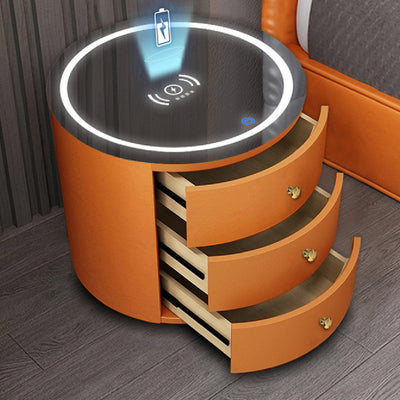 Round Bedside Table Intelligent Multi-function Audio Cabinet null