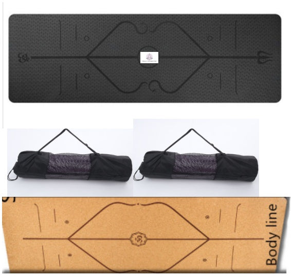 Non Slip TPE Yoga Mat Position Line Beginner null