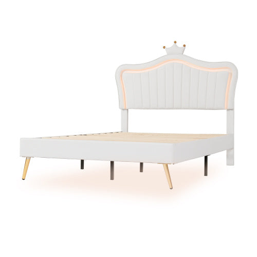 Modern Princess Crown Upholstered Bed - Morderncharm store