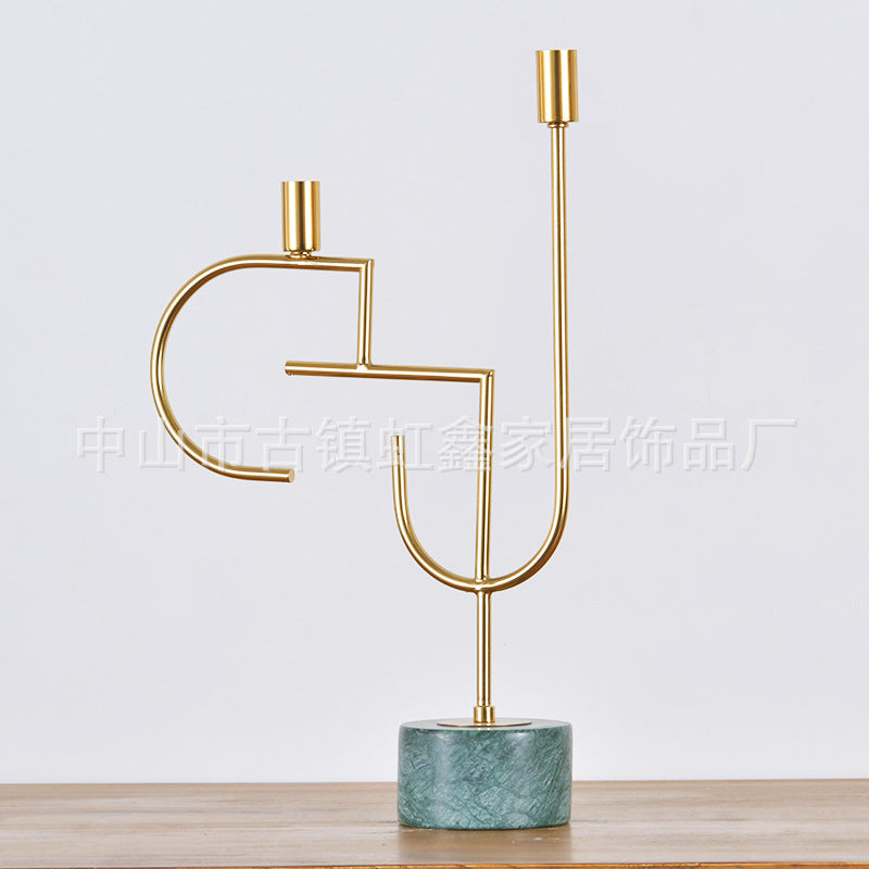 Dining table golden decoration nordic style candle holder null