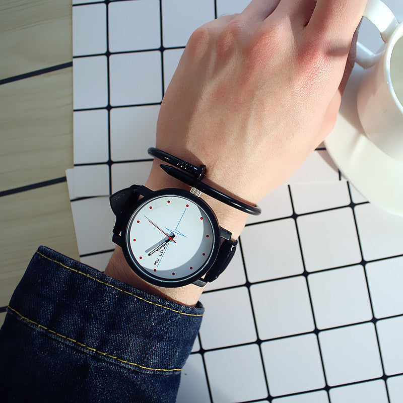 Student men and women couple watches null