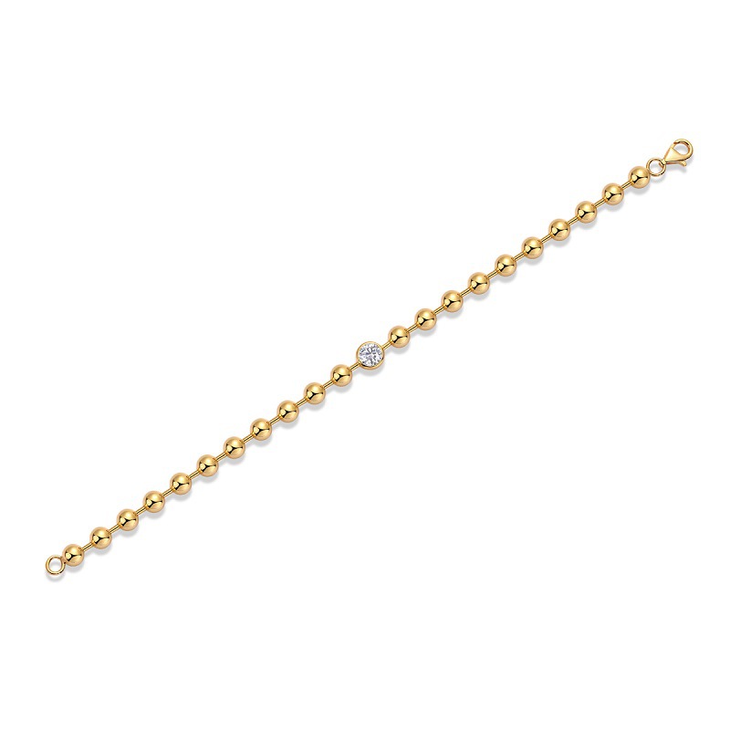 Women's moissanite chain bracelet with ins style design, featuring sparkling gemstone accents on a delicate silver-tone chain.