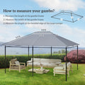 Dark gray 10x13 gazebo canopy replacement roof, compatible with 84C-116 model, weather-resistant outdoor shade shelter.