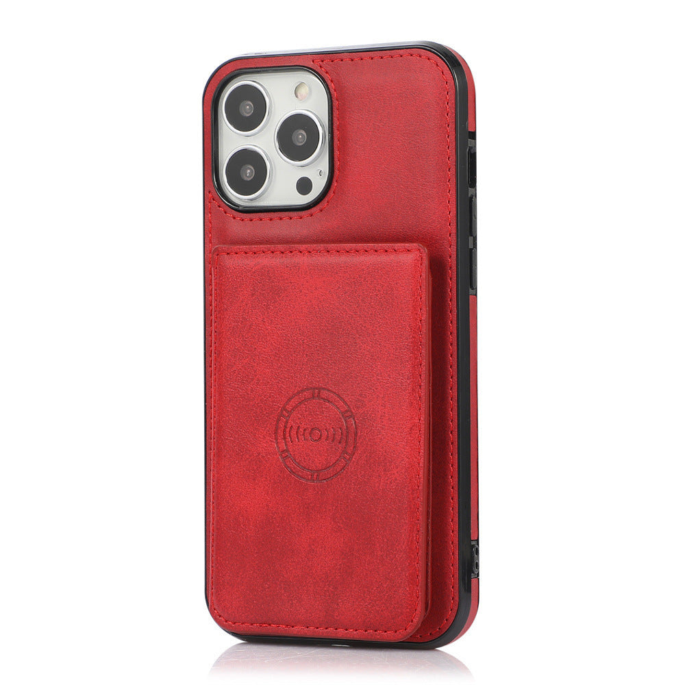 Leather Case Card Insertion Magnetic Wallet Protection Case Phone Case null