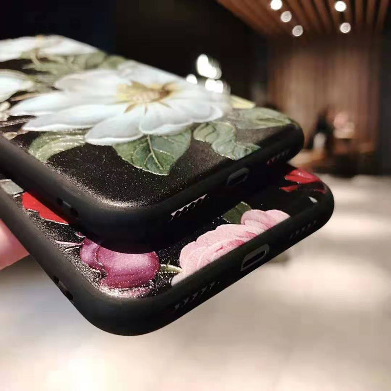 Luxury Rose & Magnolia Matte Shockproof Cover