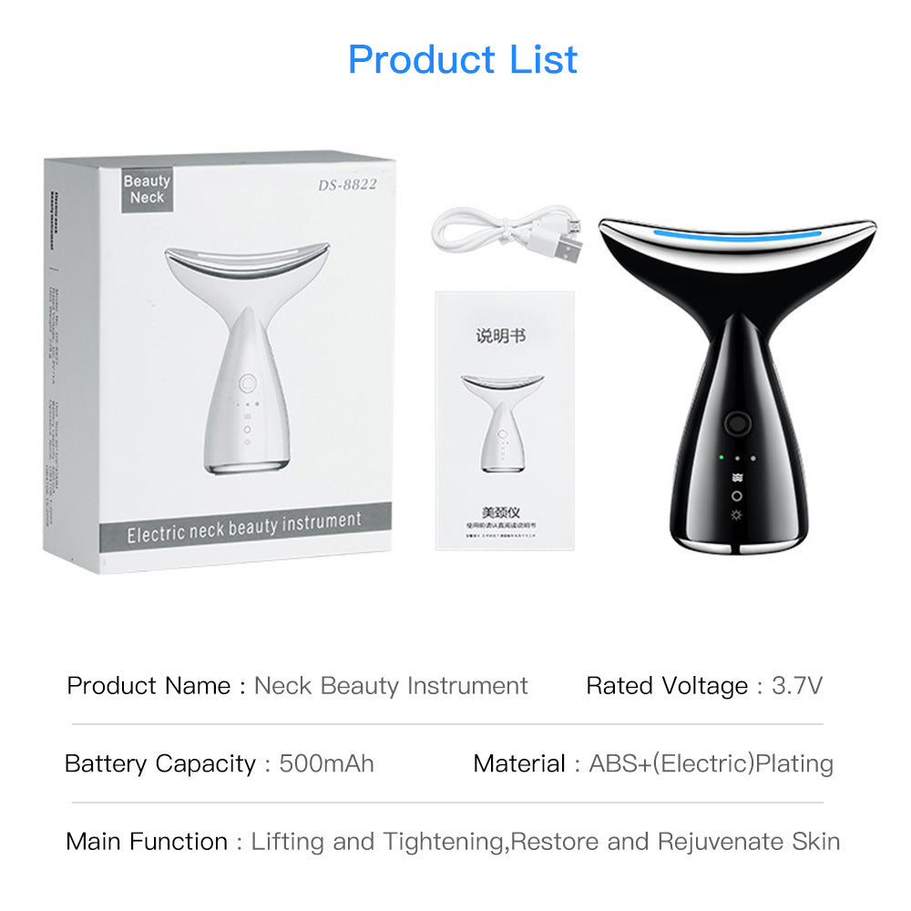 EMS Microcurrent Neck Face Beauty Device With 3 Colors LED Photon Therapy Skin Tighten Reduce Double Chin Face Lifting Devices null