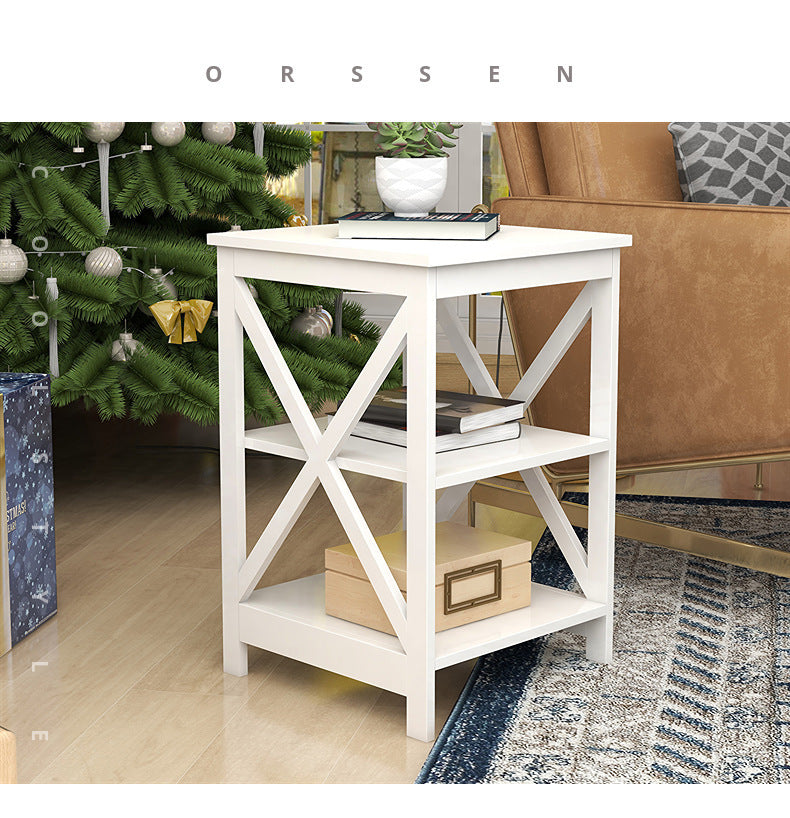 Sofa Small Coffee Table X-type Three-layer Partition Storage Side Table null