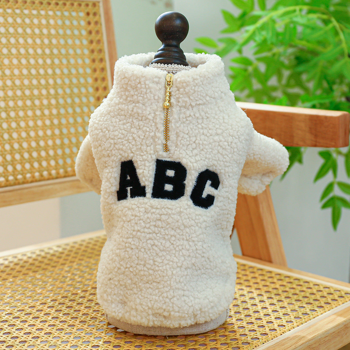 Pet Ring Dog Cat Clothes Autumn And Winter New Warm Zipper Coat null