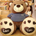 Large plush teddy bear action stuffed toy, oversized soft bear doll with detailed features, ideal for cuddling and play.