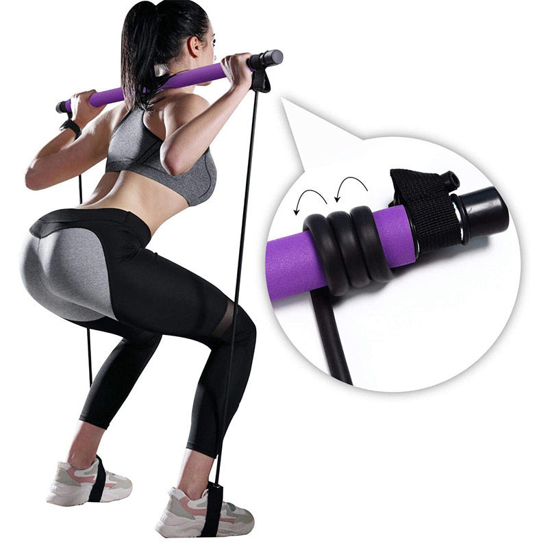 Fitness Yoga Pilates Bar Portable Gym Accessories Sport Elastic Bodybuilding Resistance Bands For Home Trainer Workout Equipment null
