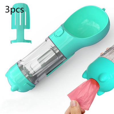 Pet Water Bottle Feeder Bowl Garbage Bag Storage Portable Pet Outdoor Travel 3 In 1 Dog Water Bottle null