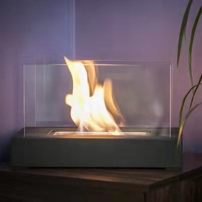 Tabletop Fire Pit Concrete Rubbing Alcohol Indoor Fire Bowl Mini Fireplace Outdoor Decor Portable Table Top Chiminea Meditation Isopropyl null