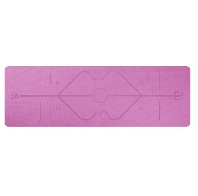 Non Slip TPE Yoga Mat Position Line Beginner null