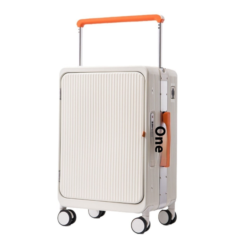 Multifunctional USB Charging Trolley Case Front Fastening Wide Trolley Universal Wheel 20-inch Boarding null