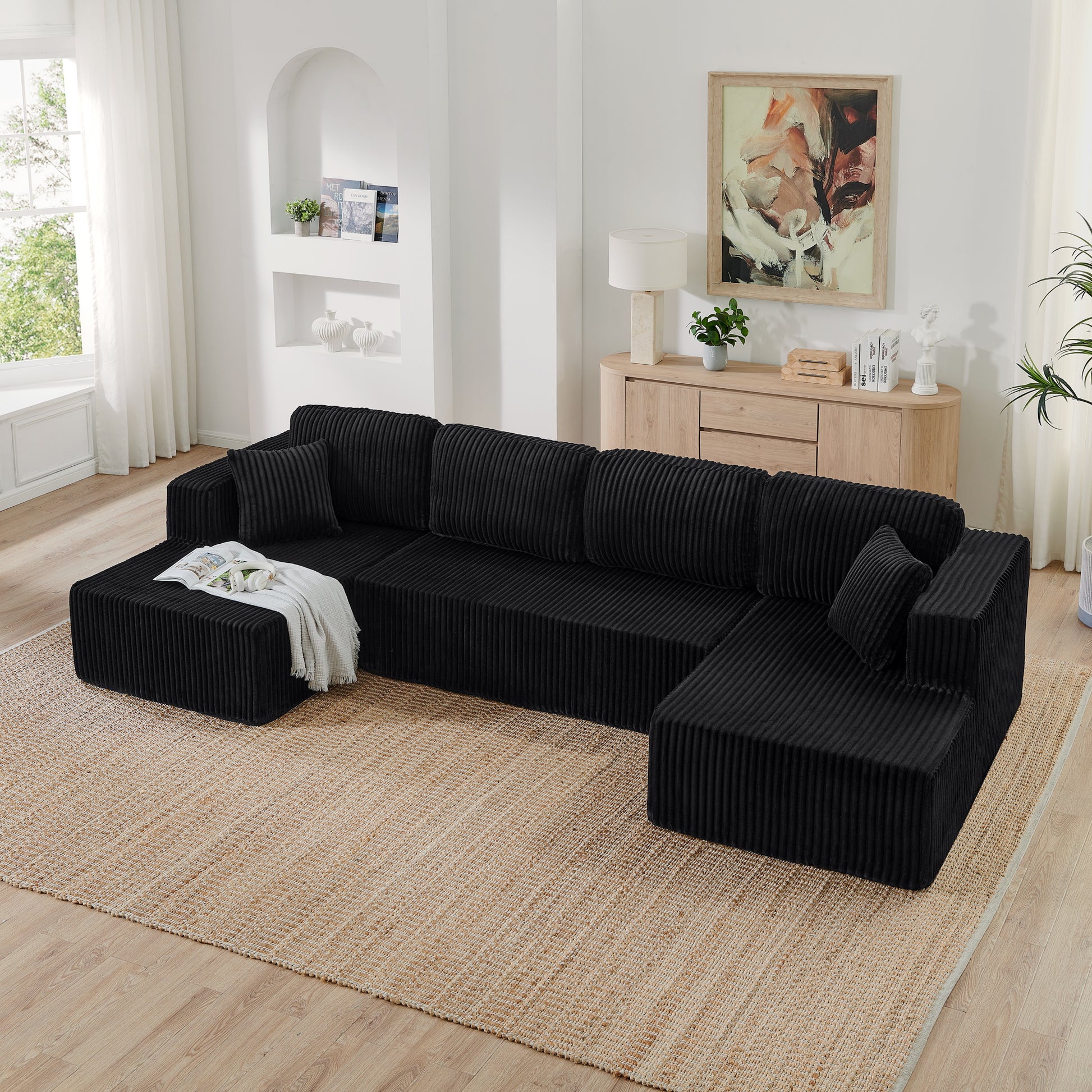 Oversized U-Shaped Modular Sectional Sofa - Morderncharm store