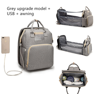 USB Charging Version Mommy Bed Backpack Folding Large Capacity Multi-function null